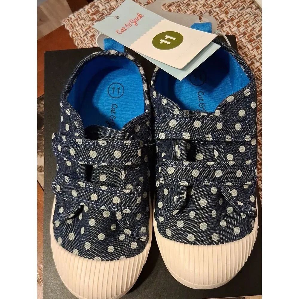 Cat & Jack Girls Denim Sneakers Size 11